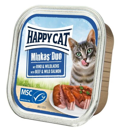 Happy Cat Minkas Duo Hovězí & Losos 100g