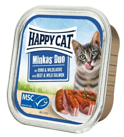 Happy Cat Minkas Duo Hovězí & Divoký losos 100g