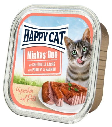 Happy Cat Minkas Duo Drůbeží & Losos 100g