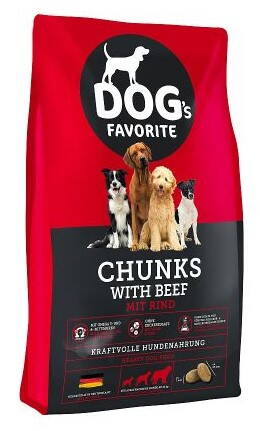 Dogs favorit Chunks with beef 15 kg